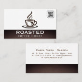 Kaffee-Pokal-Steaming | QR Code Business Card Visitenkarte (Vorne/Hinten)