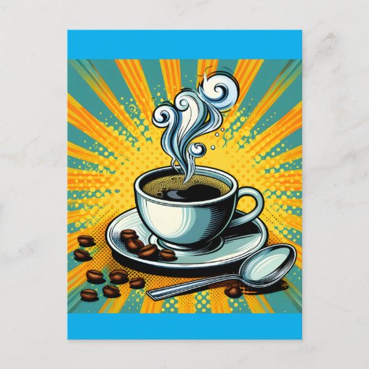 KAFFEE POP ART POSTCARD POSTKARTE (Vorderseite)