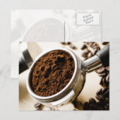 Kaffee, Portafilter, Espresso, Kaffeebohnen Postkarte (Vorne/Hinten)