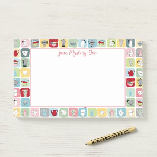 Kaffee Post-it Klebezettel (Auf Schreibtisch)