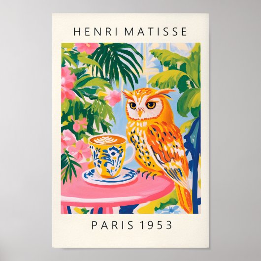 Kaffee-Poster, Vogel Art Print, Maxima Poster (Vorne)
