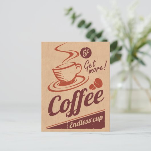 Kaffee Postkarte (Stehend Vorderseite)