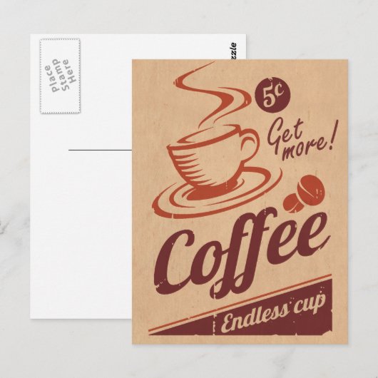 Kaffee Postkarte (Vorne/Hinten)