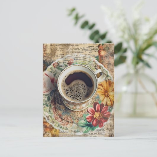 Kaffee Postkarte (Stehend Vorderseite)