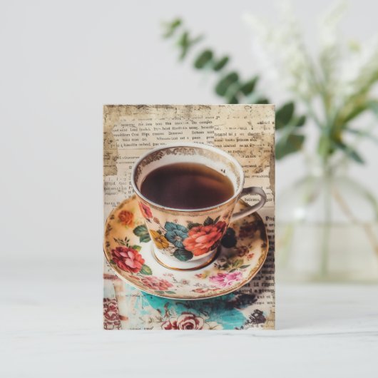 Kaffee Postkarte (Stehend Vorderseite)