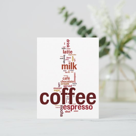 Kaffee Postkarte (Stehend Vorderseite)