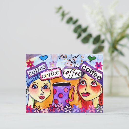 Kaffee Postkarte (Stehend Vorderseite)