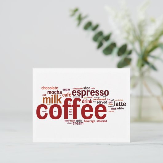 Kaffee Postkarte (Stehend Vorderseite)