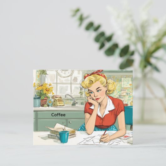 Kaffee Postkarte (Stehend Vorderseite)