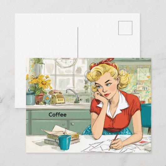 Kaffee Postkarte (Vorne/Hinten)