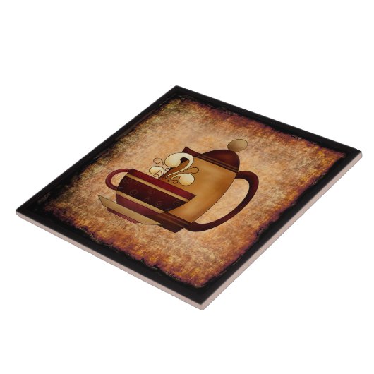 Kaffee Pot & Cup Keramik Küche Tile Fliese (Seite)