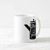 Kaffee Pot Head - Coffee Funny Kaffeetasse (VorderseiteRechts)