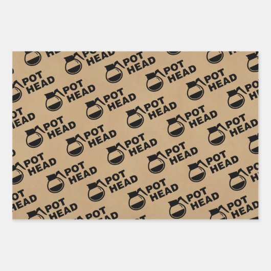Kaffee Pot Head - einfach zeichnend Geschenkpapier Set (Vorderseite 3)