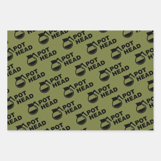 Kaffee Pot Head - einfach zeichnend Geschenkpapier Set (Vorderseite)