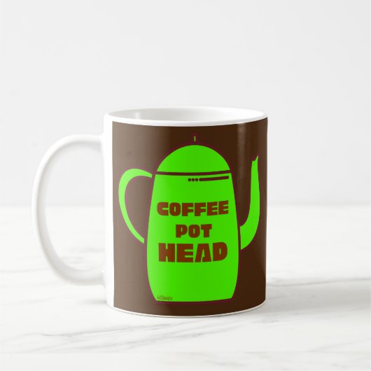 KAFFEE POT HEAD lustige Kaffee Pub Geschenk Idee Kaffeetasse (Links)