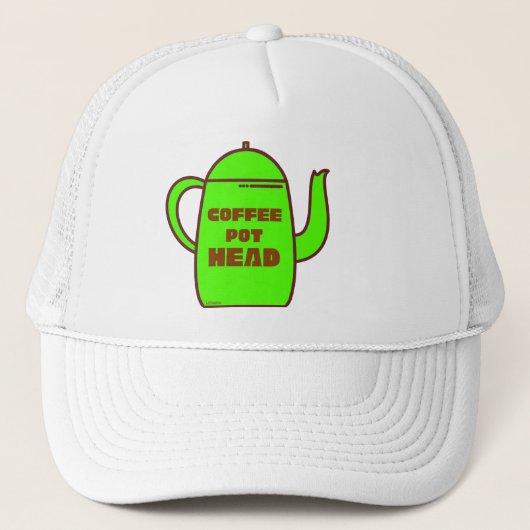 KAFFEE POT HEAD lustige Kaffee Pub Geschenk Idee Truckerkappe (Vorderseite)
