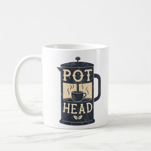 Kaffee Pot Kopf Funny Coffee Kaffeetasse (Links)