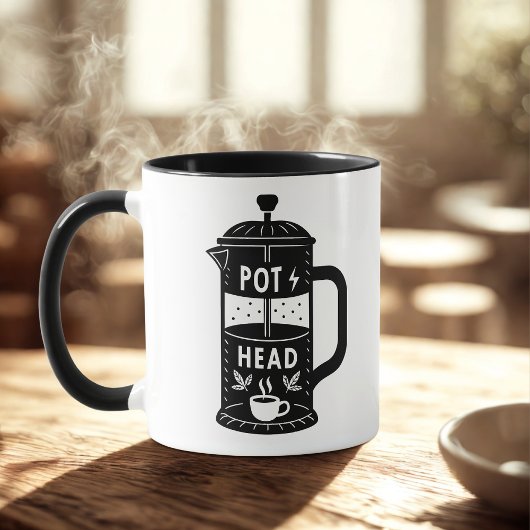 Kaffee Pot Kopf Funny Coffee Tasse