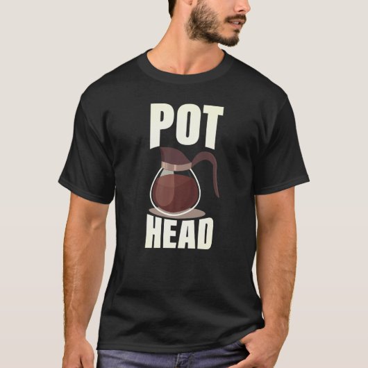 Kaffee Pot Kopf trinken Espresso Koffein Bean R T-Shirt (Vorderseite)