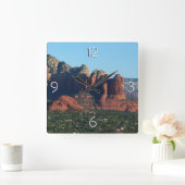 Kaffee Pot Rock I in Sedona Quadratische Wanduhr (Zuhause)