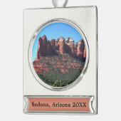 Kaffee Pot Rock II in Sedona Arizona Banner-Ornament Silber (Links)