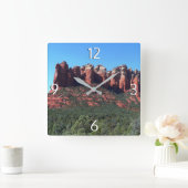 Kaffee Pot Rock II in Sedona Arizona Quadratische Wanduhr (Zuhause)