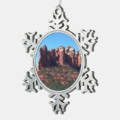 Kaffee Pot Rock II in Sedona Arizona Schneeflocken Zinn-Ornament (Rechts)
