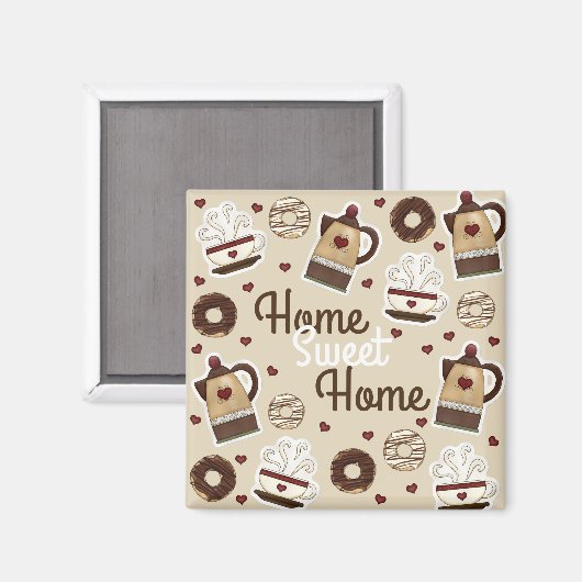 Kaffee Pot und Cup Magnet (Vorderseite/Rückseite)