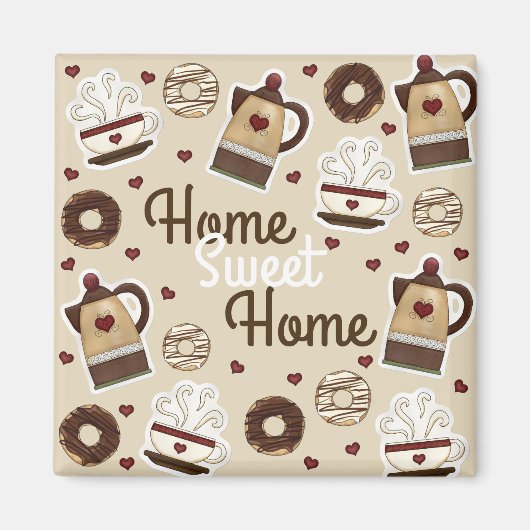 Kaffee Pot und Cup Magnet (Vorne)