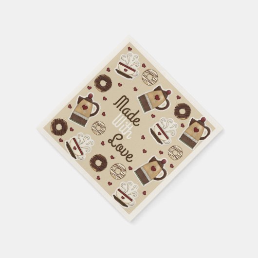 Kaffee Pot und Cup Serviette (Ecke)