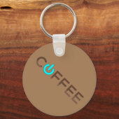 Kaffee Power (blau) Schlüsselanhänger (Rückseite)