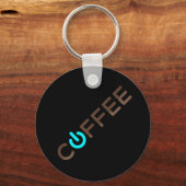 Kaffee Power (blau) Schlüsselanhänger (Vorderseite)