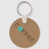 Kaffee Power (blau) Schlüsselanhänger (Rückseite)