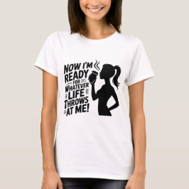 Kaffee Power - Fette Silhouette Frau T-Shirt