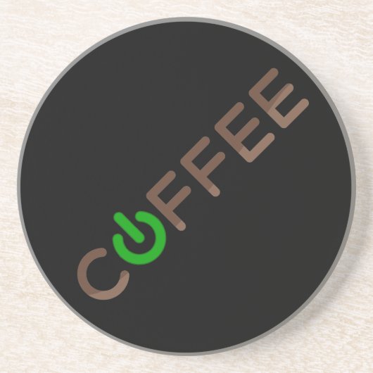 Kaffee Power (grün) Getränkeuntersetzer (Vorne)