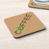 Kaffee Power (grün) Getränkeuntersetzer (Linke Seite)