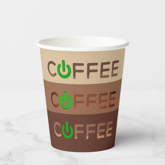 Kaffee Power (grün) Pappbecher (Rückseite)