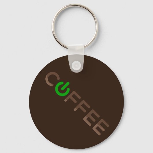 Kaffee Power (grün) Schlüsselanhänger (Vorderseite)