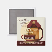 Kaffee-Power-Vintage-Muttertagsmagnet Magnet (Vorderseite/Rückseite)