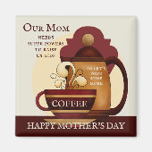Kaffee-Power-Vintage-Muttertagsmagnet Magnet (Vorne)