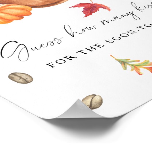 Kaffee Pumpkin Rate wie viele Küsse Poster (Ecke)