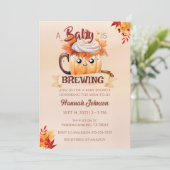 Kaffee Pumpkin Spice Fall Brauen Baby Dusche Einladung (Stehend Vorderseite)