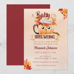 Kaffee Pumpkin Spice Fall Brauen Baby Dusche Einladung