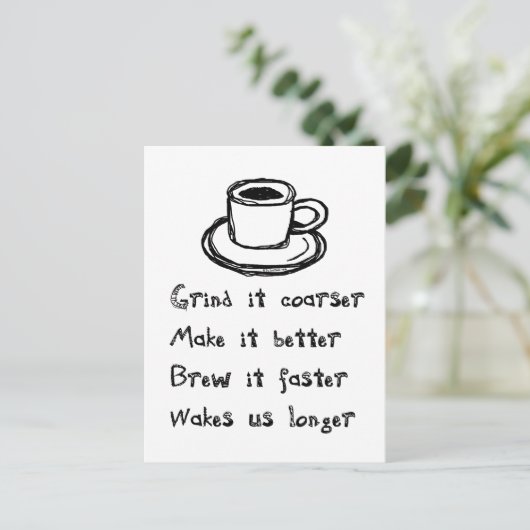 Kaffee Punk Postkarte (Stehend Vorderseite)