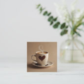 Kaffee Quadratische Visitenkarte (Stehend Vorderseite)