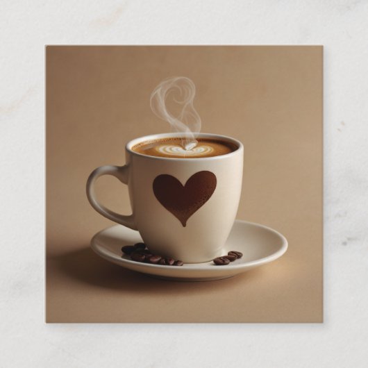 Kaffee Quadratische Visitenkarte (Vorderseite)
