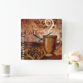 Kaffee Quadratische Wanduhr (Zuhause)