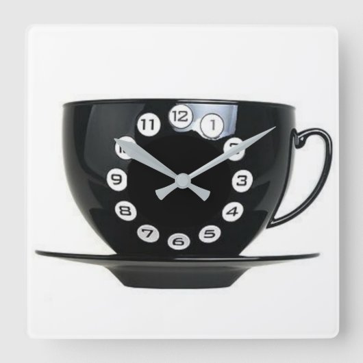 Kaffee Quadratische Wanduhr (Vorderseite)