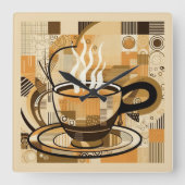 Kaffee Quadratische Wanduhr (Vorderseite)