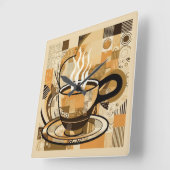 Kaffee Quadratische Wanduhr (Winkel)